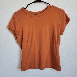 Wild Fable Burnt Orange Cropped Short Sleeve Top